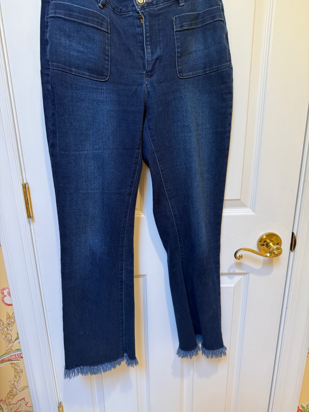 Spartina 449 Juliette Eyelash jeans Blue Women's Frayed Hem Jeans